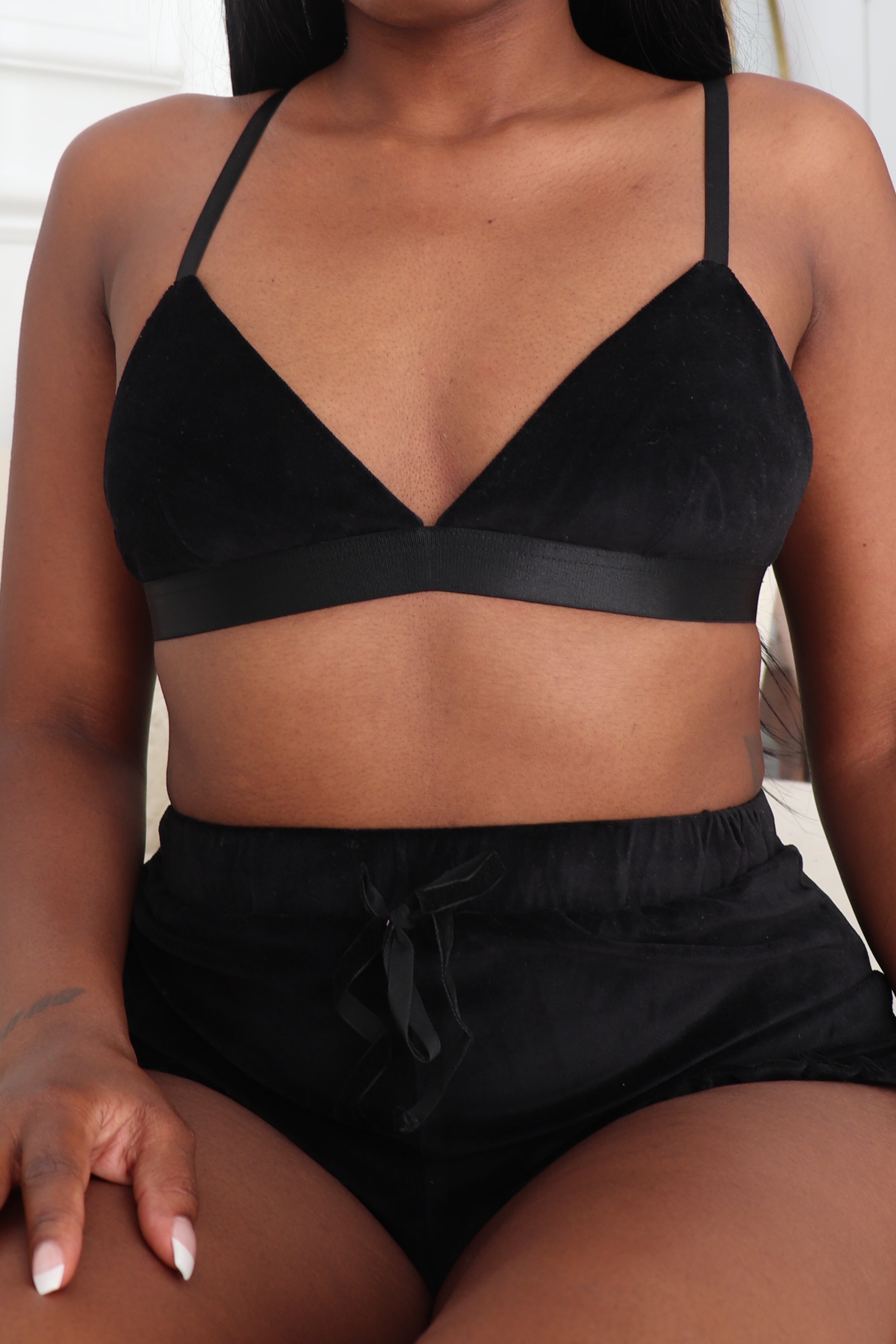 Chill Time Bralette,Chill Time Bralette, Triangle Bralette Bra, Velour Triangle Bralette, Adjustable Strap Bralette, Spaghetti Strap Bralette