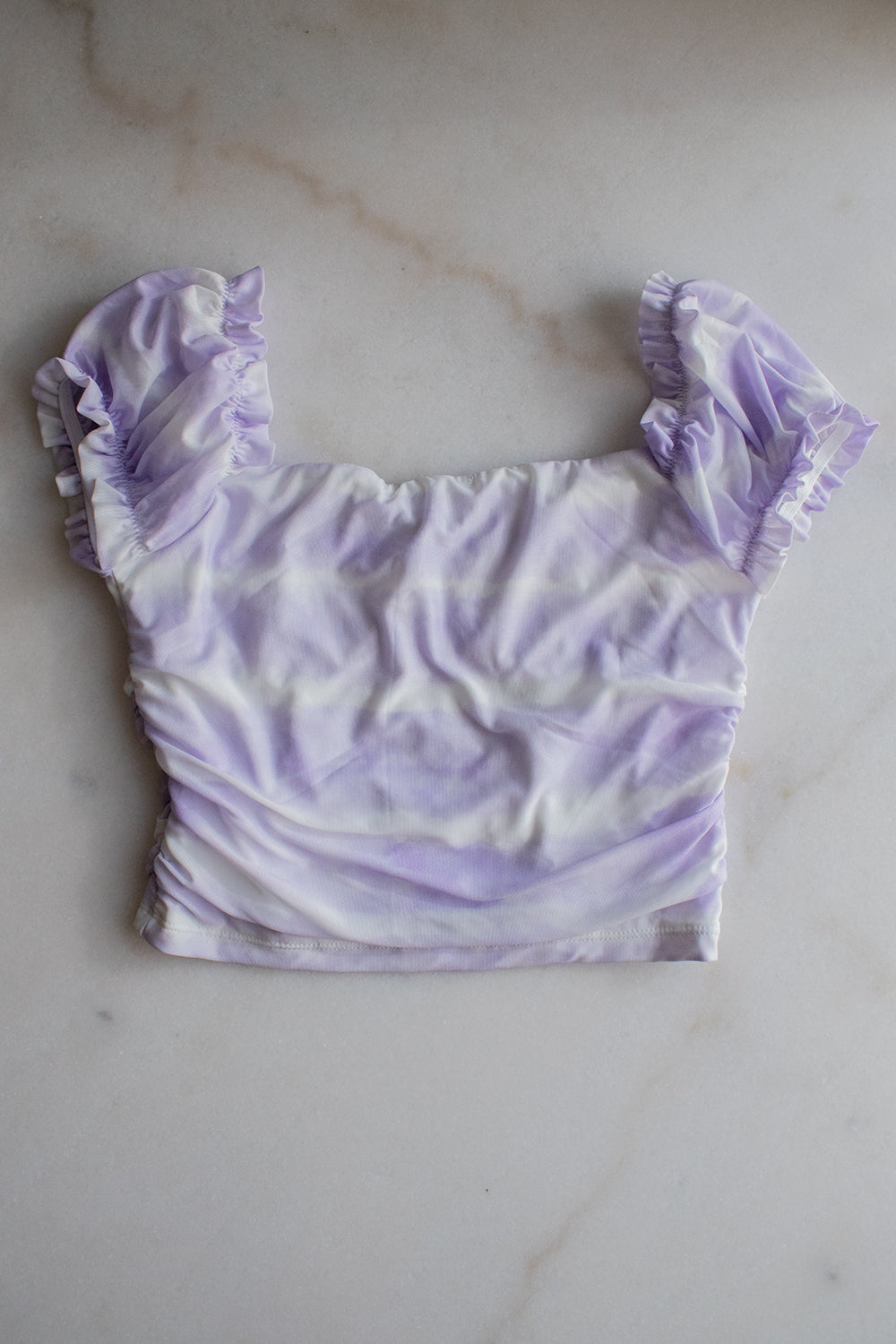 Fun Times Crop Top, lavender Crop Top, Ruched Crop Top, Puff Sleeve Crop Top, Women's Crop Top