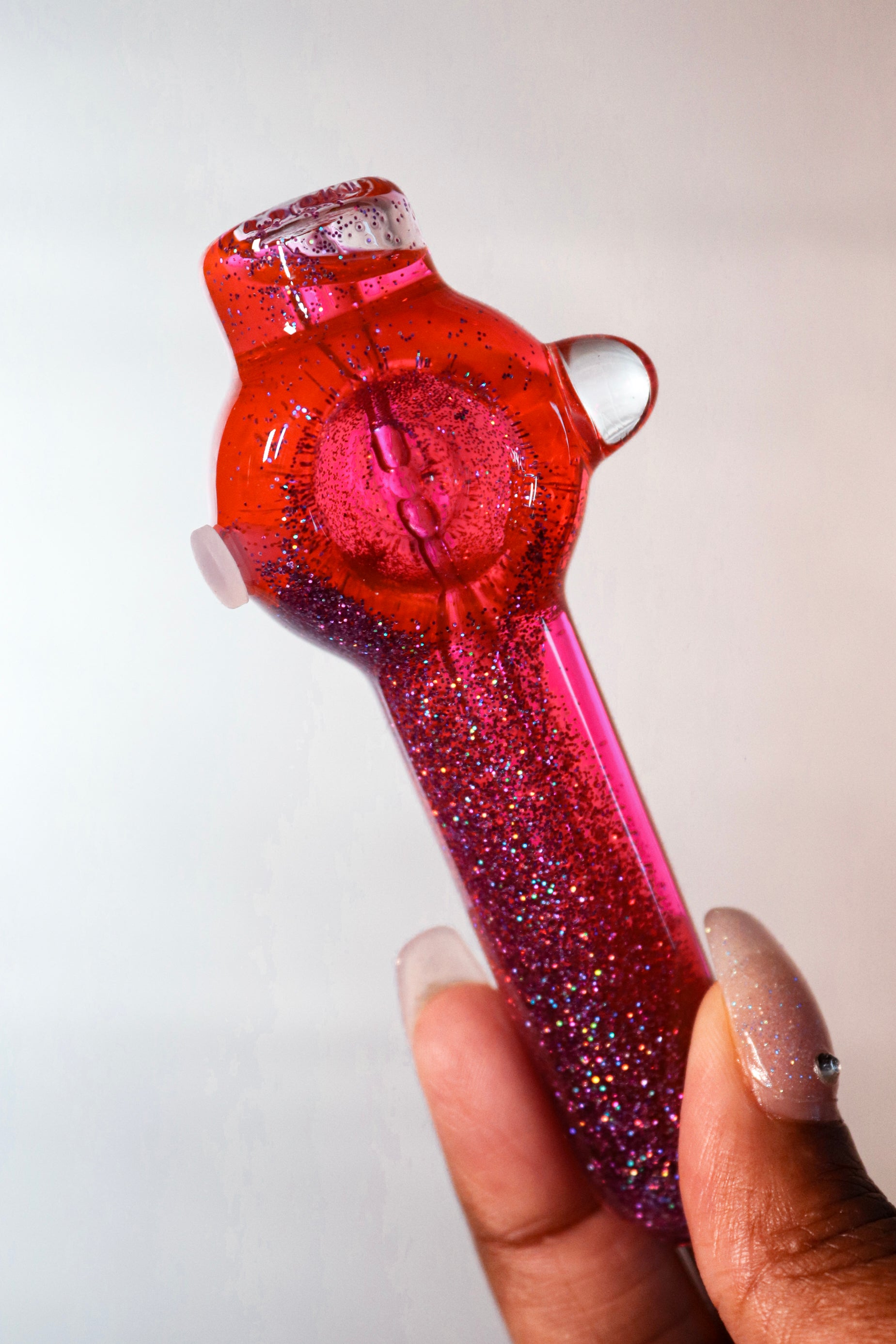 Pipe à bombe mini pailletée rose