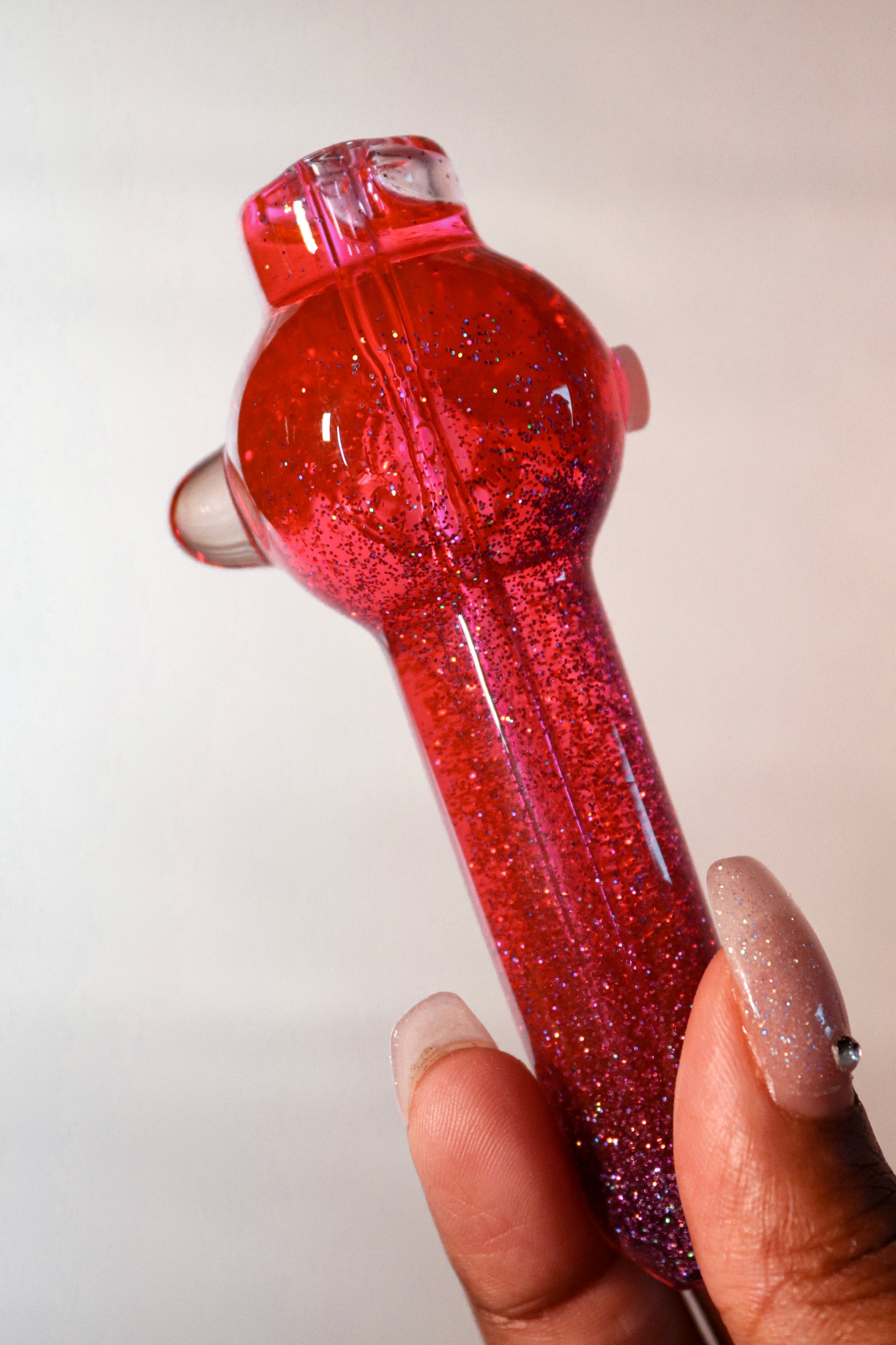 Pipe à bombe mini pailletée rose